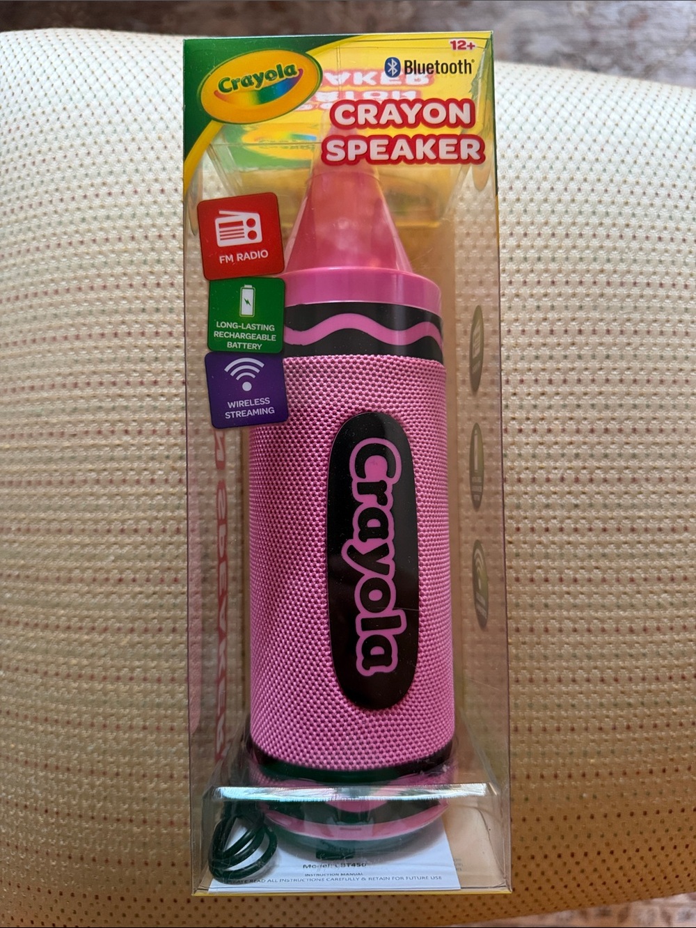 Crayola Pink Crayon-Shaped Bluetooth Speaker
